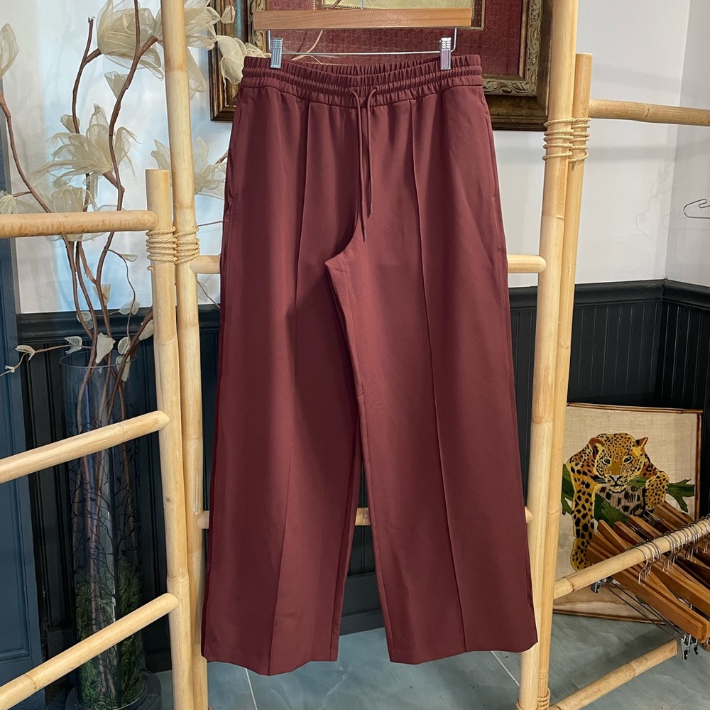 Athleta Endeavor High Rise Relaxed Pant Cherrywood Wide Leg - Sz Med ๐๐ - Picture 3 of 14